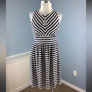 LOFT Navy Striped Dress size L